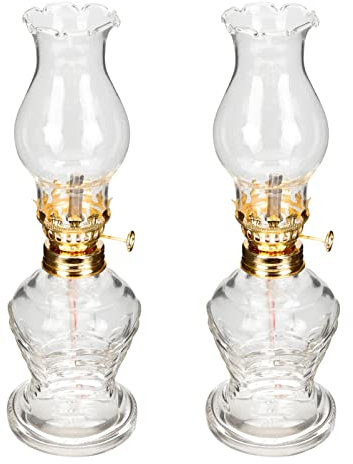 Zerodeko 2stücke Glas Petroleumlampe Retro Öllampe Tischlampe Dekoration Für Zuhause Gebetsraum Küche Wohnzimmer Schlafzimmer Windfeste Hitzefeste Lampe