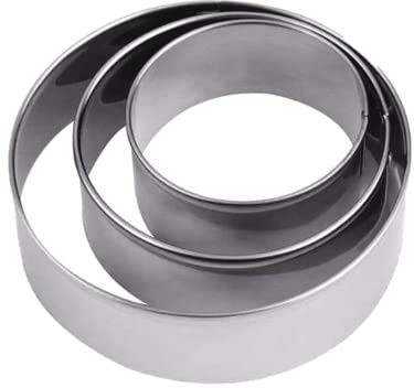 Lot de 3 Emporte Piece Rond 10,15,20cm - Haute 4.5 cm Decoupoir Patisserie Rond SET en métal pour former des biscuits,pâte d'amande,steak tartare (h-4.5cm-3pcs)