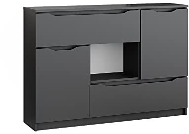 Vicco Kommode Ruben, Kommodenschrank, Anthrazit, 120 x 84 cm