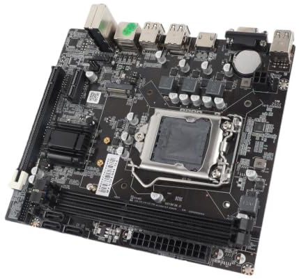 Sxhlseller Carte Mère de Bureau, Carte Mère H61 LGA 1155 Prise en Double Canal DDR3 8G, I3/i5/i7 G530/G630/G860 avec Alimentation Triphasée, M.2 NVMe NGFF pour PC