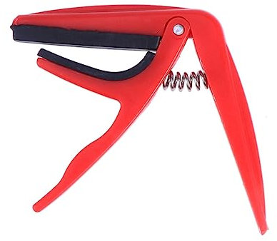 TOYANDONA Professional Ukulele Capo Zinc Alloy Clip-on Red Acoustic Ukelele Tuner Guitar Capo Accessory for Ukulele and Acoustic Guitar