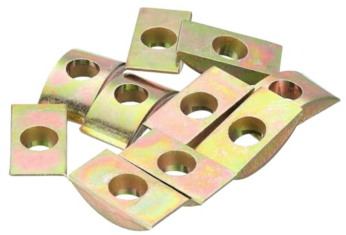 sourcing map 12pcs M8 Half Moon Nuts Washers, Iron Solid Half Moon Lock Washer, Spacer Connector Hardware Fittings, Bronze