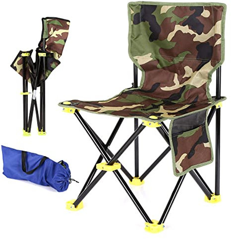 YIHANSS Tragbarer Campingstuhl für den Außenbereich, Mini-Klapphocker mit Rückenlehne und Tragetasche, Angelstuhl, kompakt zusammenklappbar, Strandstuhl zum Wandern, Picknick, Garten, Malen
