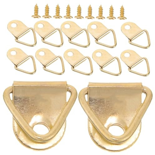 HOMOCONO 100sätze Dreieck Bilderrahmen Haken Aus Metall Mit Schrauben Robuste Bildaufhänger Für Fotos Gemälde Und Dekoration Im Heim Bürobereich