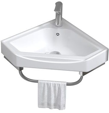 JOSIAHCQ Lavabo Bagno Angolare Sospeso Lavandino Bagno Mobile Bagno Salvaspazio con Rubinetto per Piccoli Spazi(43cm/16.92in)