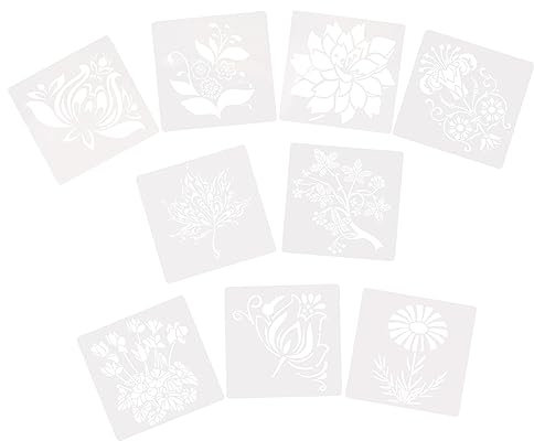 ULDIGI 9blätter Blumenzeichenvorlage Zeichenvorlage Diy Kunst Handwerk Schablonen Wanddekor Blumenmalvorlagen Für Erwachsene Malvorlagen Zeichenvorlagen