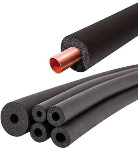 1.9 m Rohrisolierung Kautschuk Isolierschlauch Schwarz für 22 27 34 43 48 60 76 89mm Rohrdurchmesser - Schaumstoffrohre für Heizung, Sanitär, Klimaanlagen - Energiesparen(60 x 15 mm x 1.9 M)