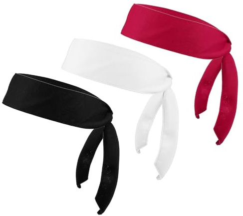 PATIKIL Kopftücher Stirnband Ninja Karate Stirnband Schwarz Weiß Rot | Verstellbares Sportband Schweißableitendes Workout Stirnband, Für Männer Frauen Laufen Tennis Yoga