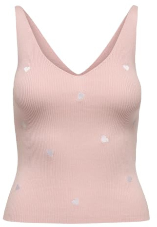 JdY Nanna S/L Bordado Top KNT, Rosa Chalk, L