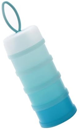 lvifloae Dispensador de fórmula para bebés de 4 capas Contenedor de fórmula apilable de 4 compartimentos para viaje Contenedor de leche en polvo para bebé 50 g de capacidad por (Azul)
