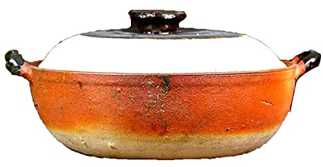 RybdaFDc Kasserolle, Kochtopf, Keramik-Hot Pot, Kasserolle mit Deckel, traditionelle Vintage-Tonkasserolle, runde Steingut-Tonpfanne, Reiskocher for Eintopf-Suppennudeln, 1,5 l(1.5L)