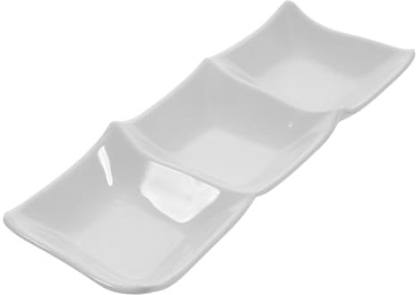 MAGICLULU Triple Compartment Serving Dish Food-Grade Sauce Holder Household Dipping Plate for Condiments and Seasoning, Reusable Kitchen Gadget for Home and Party Use