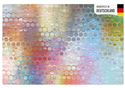 Schreibtischunterlage abwischbar für Kinder und Erwachsene - Regenbogen-Punkte Glas - 60 x 40 cm - premium Vinyl - Made in Germany