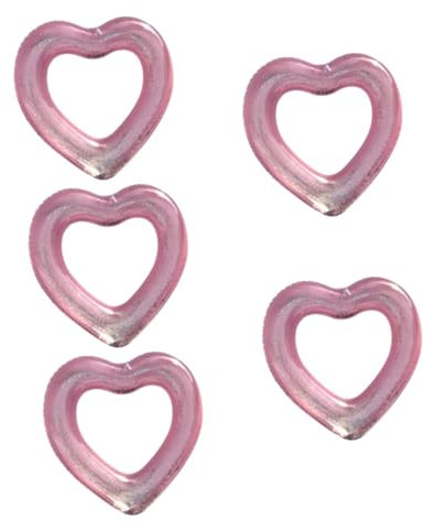 BESTonZON 5pcs Heart Shaped Inflatable Swim for Adults Glitter Pool Float for Beach Parties Material Fun Sequin Design for Swimming Events