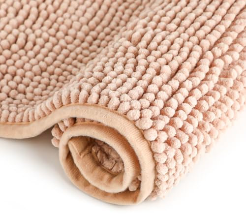Euleryoo Tappeto da bagno a pelo corto, super densità, antiscivolo, con assorbenza, lavabile in lavatrice, ingresso antimacchia, morbido tappetino da bagno per doccia e bagno (40 x 60 cm)