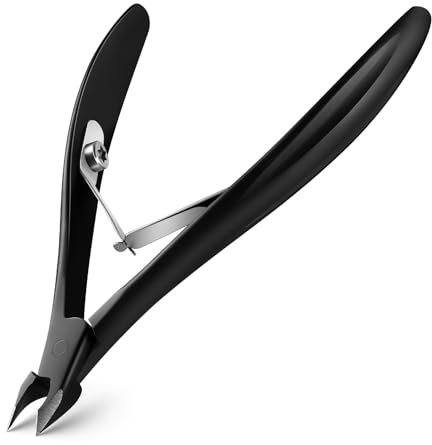 BEZOX Präzisions Nagelhautzange (4 mm) – Professioneller Nagelhautschneider mit halber Backe, Nagelhautschneider aus Edelstahl für Maniküre und Pediküre, Nagelhautentferner in Salonqualität (Schwarz)