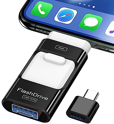 Pendrive 256 GB de Alta Velocidad 3.0, Memoria USB Externa 4 en 1 para Móviles, Teléfonos, Computadoras y Más - Almacenamiento para Datos, Imágenes y Películas - Acceso Rápido con un Solo Click