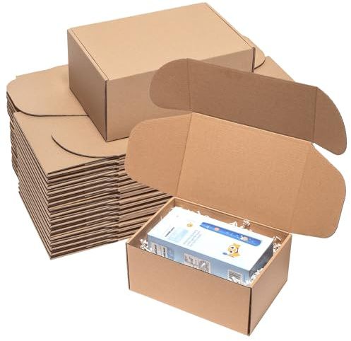 Wowxyz Shipping Boxes 9x6x4 inches 30 Pack Kraft Corrugated Cardboard Box Mailing for Small Business, Brown Medium Literature Mailer Packaging Supplies
