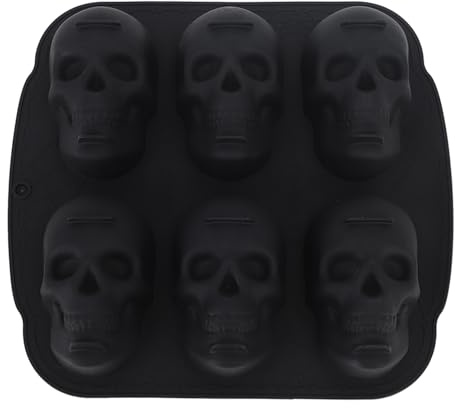 Molde para hornear con cabeza de calavera, molde de silicona suave para pastel de esqueleto de Halloween, crea pasteles espeluznantes, galletas, chocolates y dulces, fácil liberación, reutilizable