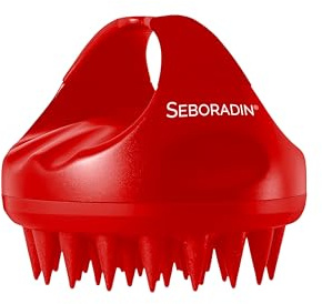 Seboradin Kopfhaut Massagebürste, Silikon, nasses & trockenes Haar, Rot
