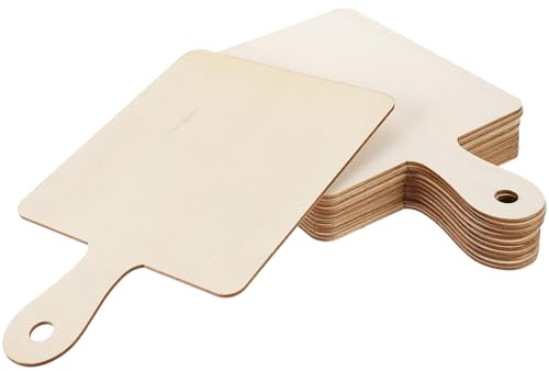 jojofuny 12 pièces Planches à Découper Rectangulaires Bois Brut avec Poignée Planches DIY Personnalisables pour Découpe et Présentation Lot Cuisine Multifonction