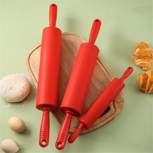 FUANA Teigroller aus Silikon zum Backen, Antihaft-Teigroller für mehlbasierte Lebensmittel, 30,5 cm, 45,7 cm, 50,8 cm, leicht zu reinigen, mit Komfortgriffen, Küchen- und Kochgeschirr