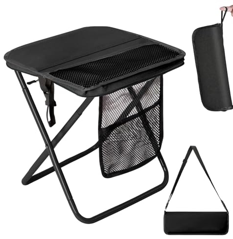 Tragbarer Campinghocker Klappbar,33 x27 x31cm Camping Hocker,Leichter Angelhocker,und Campinghocker – Stuhl für Garten, Angeln, Wandern,Strand und Picknick, Sitzhöhe 31 cm, Belastbar bis 300 lbs