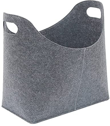 Felt Firewood Basket, Log Bags, Log Baskets for Fireplaces, Magazine Newspaper Holder, Toy basket Storage Bag,Foldable Fireplace Storage Bag Fireside Wood Carrier Holder Grey