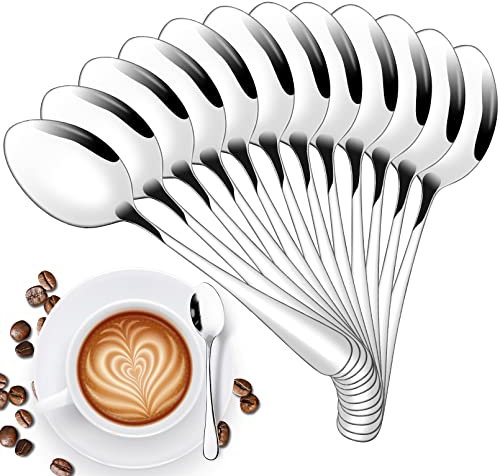 Blcculi Kaffeelöffel 24 Stück,Teelöffel Edelstahl,Kleine Löffel Set,12 cm Espressolöffel Klein Dessertlöffel für Restaurant,Hotel,Café,Zuhause,Spülmaschinenfest,Poliert,Silber (Silber,24Stk)