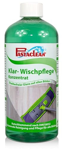 Pastaclean® Wischpflege Konzentrat, Rutschhemmend nach DIN18032, Bodenreiniger Universal Reiniger für streifenfreien Glanz auf allen Böden, Allzweckreiniger, 1 Liter