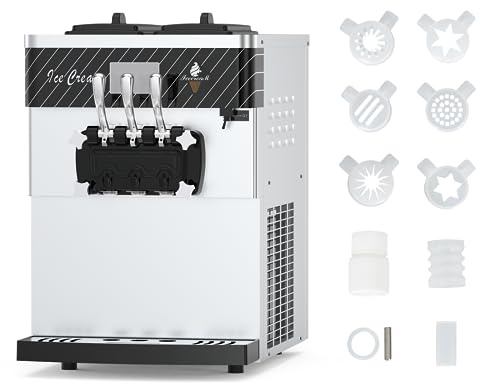 Garvee Ice Cream Machine - 5.8 to 8 gal per Hour, LCD Panel, Auto Clean