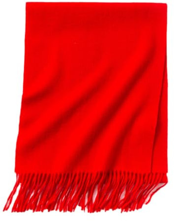Dvbfufv Winter Damen Lange Kaschmir Schal Frauen Luxus Kaschmir Schal Damen Warm Dicke Weiche Solide Schal Wrap, rot, One size