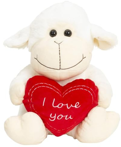 Geschenkestadl Schaf mit Herz Aufschrift I Love You 30cm Kuscheltier Plüschtier