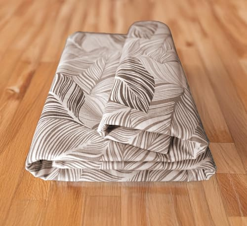 Home Tresor - Telo Arredo Copri Tutto Cotone Copridivano Copriletto Leggero, Copripoltrona, Arredatutto Multiuso Lavabile Gran Foulard Fantasia Floreale - 240x280 cm Foglia Beige