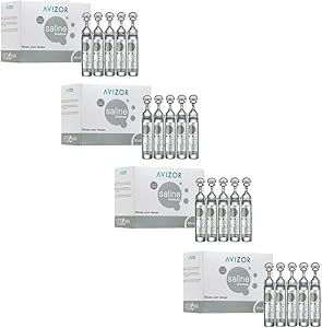 Avízor Saline - Solution Saline Avizor Unidoses 30x5ml - Pack de 4 boîtes - Rinçage et Hydratation des Lentilles de Contact