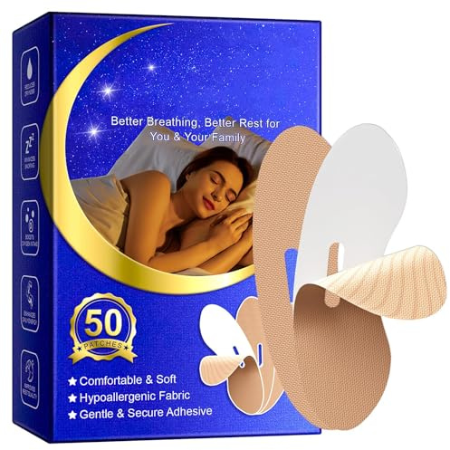 50pcs Mouth Tape for Sleeping, Cinta Bucal para Dormir, Tiras Bucales Antirronquidos, Hipoalergénico, Adhesivo Suave, Desarrolla el Hábito de la Respiración Nasal, Mejore la Calidad del Sueño(Nude)