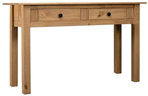 vidaXL Pin Massif Table Console Table d'Entrée Table de Salon Table de Couloir avec 2 Tiroirs Rangement Maison Intérieur 110x40x72 cm
