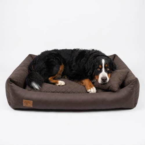 Odolplusz XXL - Hundebett für große Hunde - Hundekissen - Hundesofa mit Wendekissen | Bezug abnehmbar und waschbar (Braun)