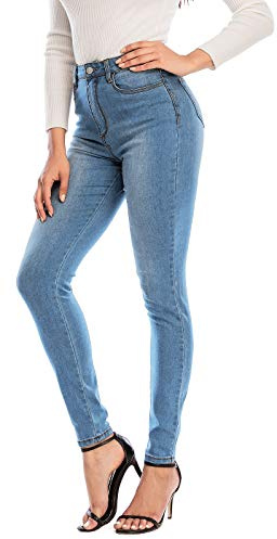 ECUPPER Womens Jeans High Waist Skinny Fit Stretch Jeans Denim Trousers with Pockets