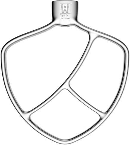 Flat Beater Replacement for KitchenAid 5plus/6 Qt. Bowl-Lift Stand Mixers/Polished 18/8 Stainless Steel Paddle Accessories/No coating/Dishwasher Safe/Replacement for KN256CBT