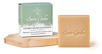 Champú Sólido Ecológico 120g - Santa Gadea Hair & Body| Para Cabello y Cuerpo | Sin Sulfatos, Con Leche de Cabra, aceite de oliva y Aceite de Árbol de Té