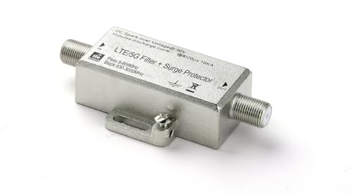 PIBIDI LTE Filter – Reduces 4G/5G LTE Interference with Grounding Block and Surge Protector, Frequency Range 5-608 MHz, Optimized for 2023 US LTE and 5G Standards