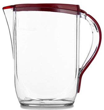 QHLOM Teiera Premium Branco di plastica Trasparente di Grande capacità con Coperchio Domestico Hot/Freddo Bevande ad Acqua brocca bollitore bollitore bollitore Jet Beverage Jar Amante del tè, Regalo