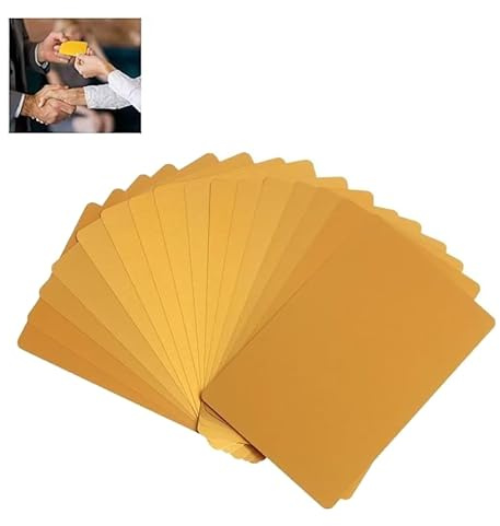Fyearfly Gold Metall Visitenkarte, 50 Stück Blank Aluminium Namenskarte, Gravierte Leere Visitenkarten, Rohlinge 0.21 mm Dick Metall Visitenkarten für Büro und DIY Geschenkkarte