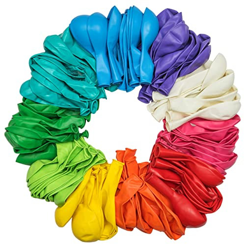 Artier 30 Biodegradable Multicoloured Balloons in 10 Colours. 12 Inch Large Eco Friendly Balloons. Perfect for Kids Parties, Baby Showers, Weddings, Anniversaries. For Helium or Air Use