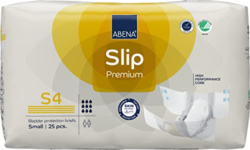 ABENA Slip Premium All-in-One Inkontinenzeinlagen für Damen und Herren, Eco-Labeled Damen-Inkontinenzeinlagen, Größe S 4, 60–85 cm Taille, 2200 ml Saugfähigkeit, 25 Stück