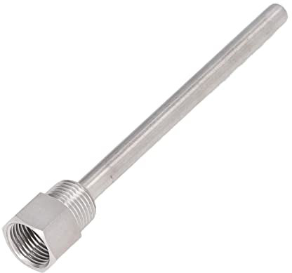Fdit Puits Thermométrique en Métal, Accessoire de Détecteur d'humidité de Température G1/2 en Acier Inoxydable avec écrou de Joint de Rondelle 6,7 Pouces