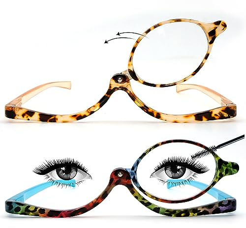 Sehnsucht 2 Pairs Makeup Reading Glasses Womens Magnifying Readers Eye Make Up Glasses with Spring Hinge 3662 1.50