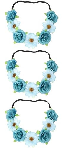 minkissy 3 Stücke Floral Haar Kranz Stirnband Mint Kranz Krone Für Frauen Einstellbare Größe