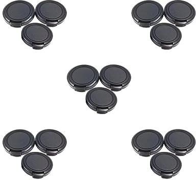 5 set of 3Pieces Universal Snap-on Front Lens Cap for Mini DV Camcorder Black 34mm